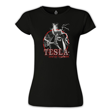 Tesla - God of Thunder Siyah Bayan Tshirt