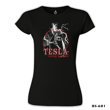 Tesla - God of Thunder Siyah Bayan Tshirt