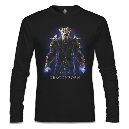 Skyrim - Dragonborn Siyah Erkek Sweatshirt