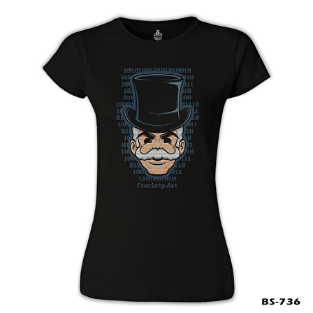 Mr. Robot - FSociety Siyah Kadın Tshirt