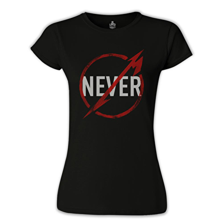 Metallica - Never Logo Siyah Bayan Tshirt