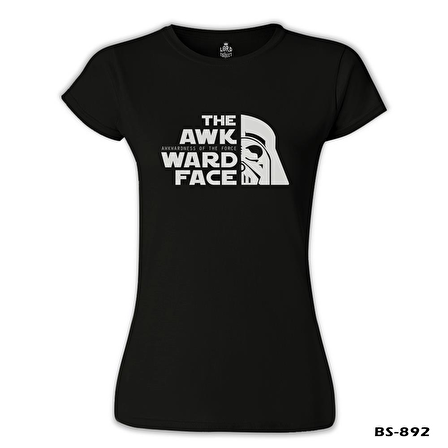 Star Wars - Awkwardness of The Force Siyah Bayan Tshirt