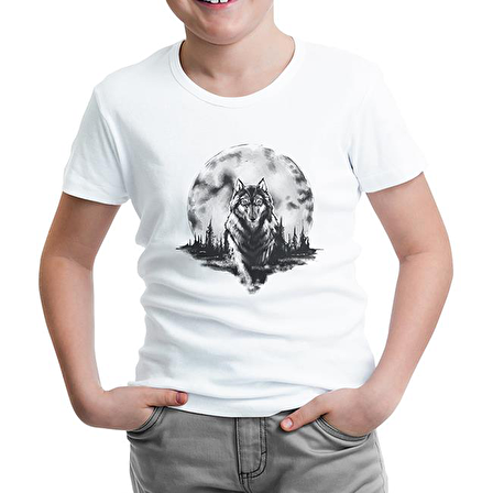 Kurt ve Ay 2 Beyaz Çocuk Tshirt