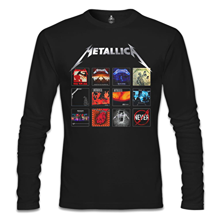 Metallica - Album Covers Siyah Erkek Sweatshirt