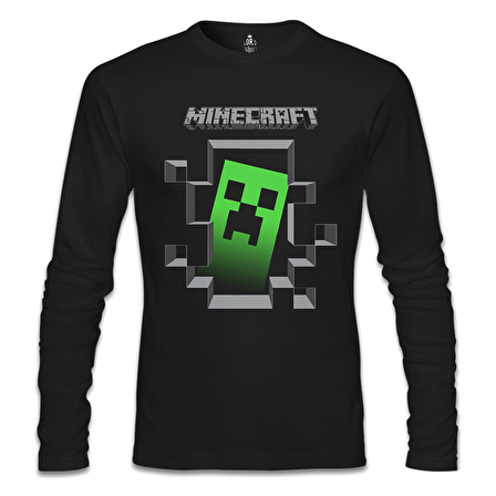 Minecraft Siyah Erkek Sweatshirt