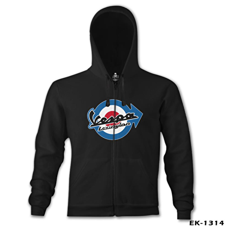 Vespa - Lexington Siyah Erkek Kapşonlu