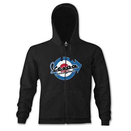 Vespa - Lexington Siyah Erkek Kapşonlu