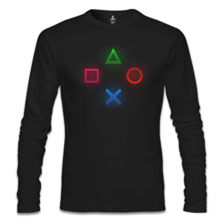 Play Buttons Siyah Erkek Sweatshirt