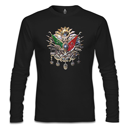 Osmanlı Arması Siyah Erkek Sweatshirt