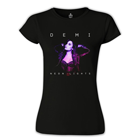 Demi Lovato - Neon Lights Siyah Bayan Tshirt