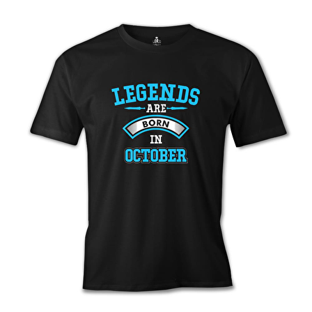 Legends Born in October - Arrow Siyah Erkek Tshirt