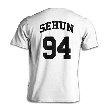 EXO - Sehun 94 (Ön-Arka) Beyaz Erkek Tshirt
