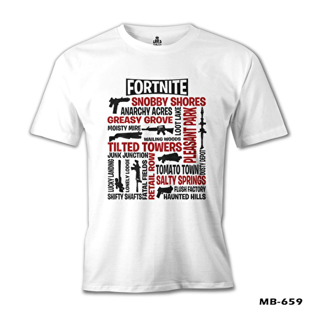 Fortnite - Guns Beyaz Erkek Tshirt