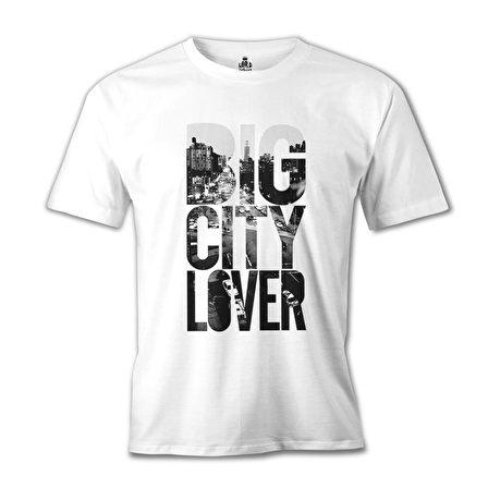 Big City Lover Beyaz Erkek Tshirt