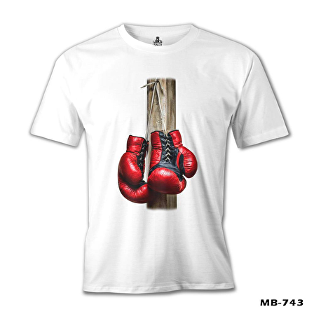 Boks Eldivenleri Beyaz Erkek Tshirt