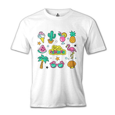 Hello Summer Beyaz Erkek Tshirt