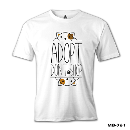Don't Shop - Adopt Beyaz Erkek Tshirt