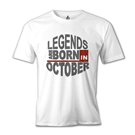 Legends Born in October - Wave Beyaz Erkek Tshirt
