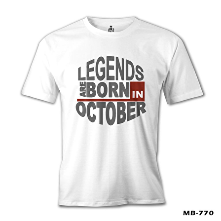 Legends Born in October - Wave Beyaz Erkek Tshirt