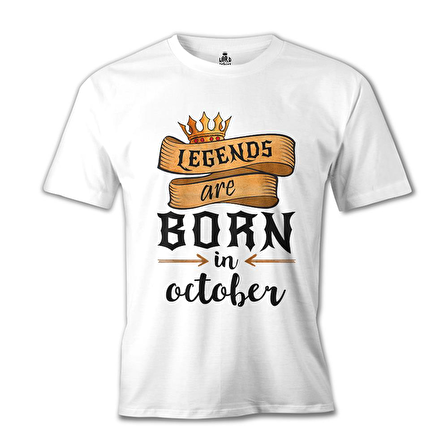 Legends Born in October - Edict Beyaz Erkek Tshirt