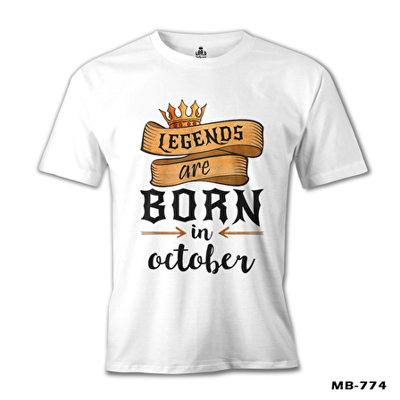 Legends Born in October - Edict Beyaz Erkek Tshirt