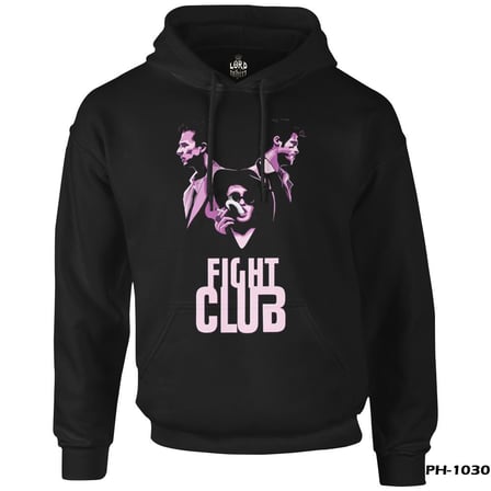 Fight Club - Smoky Siyah Erkek Fermuarsız Kapşonlu