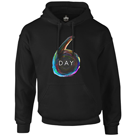 Day6 - Logo Siyah Erkek Fermuarsız Kapşonlu