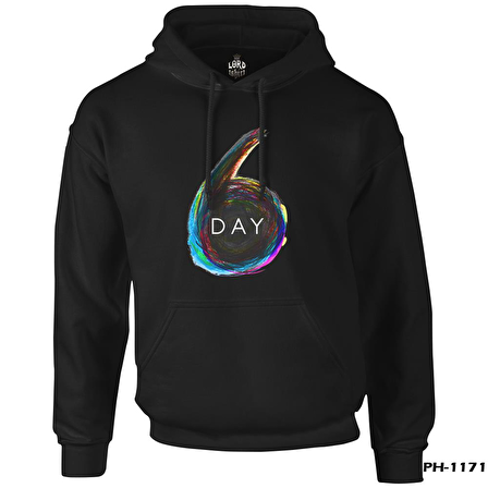 Day6 - Logo Siyah Erkek Fermuarsız Kapşonlu