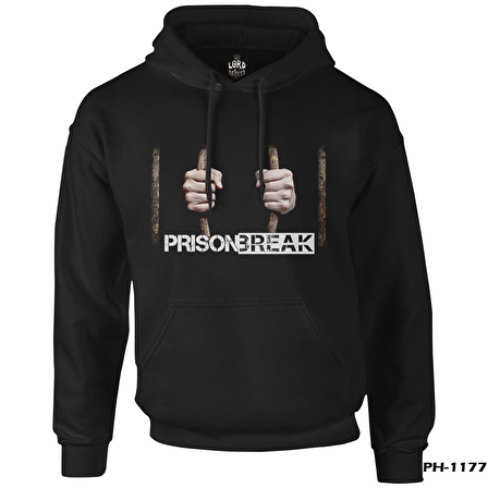 Prison Break - Behind the Bars Siyah Erkek Fermuarsız Kapşonlu