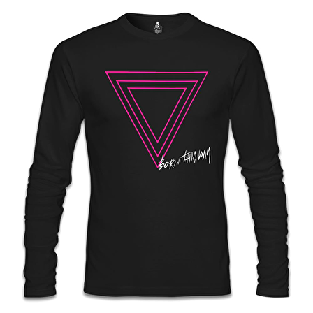 Lady Gaga - Born this Way Logo Siyah Erkek Sweatshirt