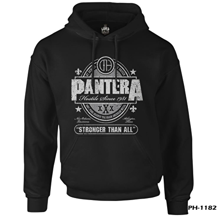 Pantera - Stronger than All Siyah Erkek Fermuarsız Kapşonlu