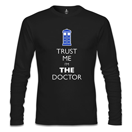 Doctor Who - Trust me I'm a Doctor Siyah Erkek Sweatshirt