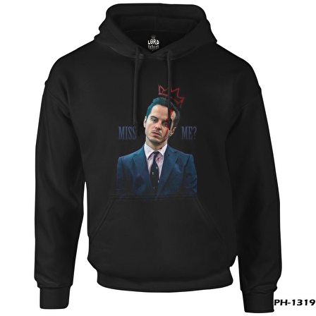 Sherlock Holmes - James Moriarty  Siyah Erkek Fermuarsız Kapşonlu