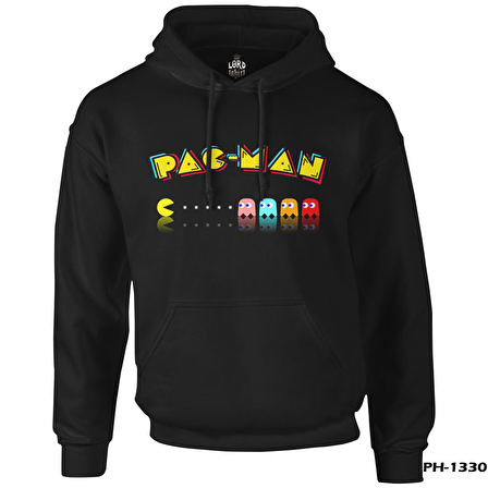 Pac-Man - Enemy Siyah Erkek Fermuarsız Kapşonlu