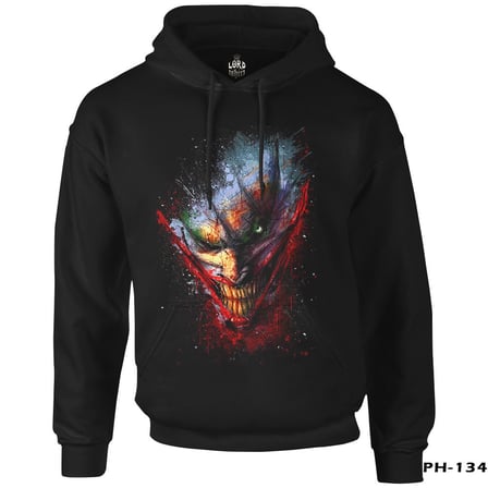 Joker - Face Siyah Erkek Fermuarsız Kapşonlu
