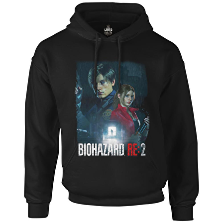 Resident Evil - Biohazard Siyah Erkek Fermuarsız Kapşonlu