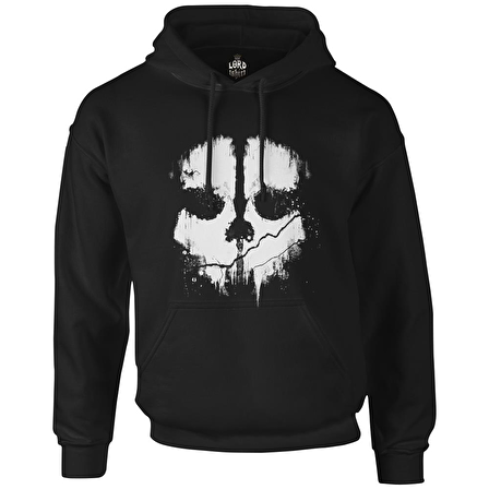 Call of Duty - Skull Siyah Erkek Fermuarsız Kapşonlu