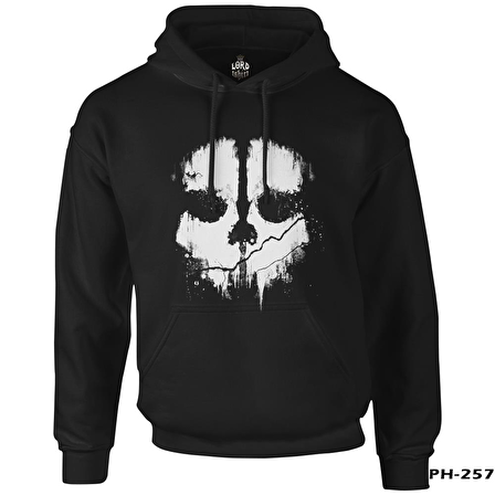 Call of Duty - Skull Siyah Erkek Fermuarsız Kapşonlu
