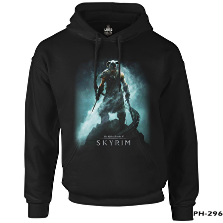 Skyrim - Dawnguard Siyah Erkek Fermuarsız Kapşonlu