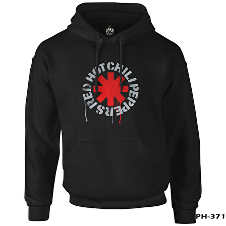 Red Hot Chili Peppers - Logo Siyah Erkek Fermuarsız Kapşonlu