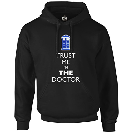 Doctor Who - Trust me I'm a Doctor Siyah Erkek Fermuarsız Kapşonlu