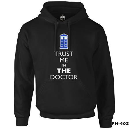 Doctor Who - Trust me I'm a Doctor Siyah Erkek Fermuarsız Kapşonlu