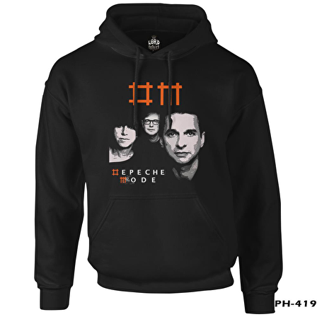 Depeche Mode Siyah Erkek Fermuarsız Kapşonlu