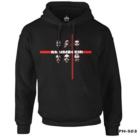 Rammstein Siyah Erkek Fermuarsız Kapşonlu
