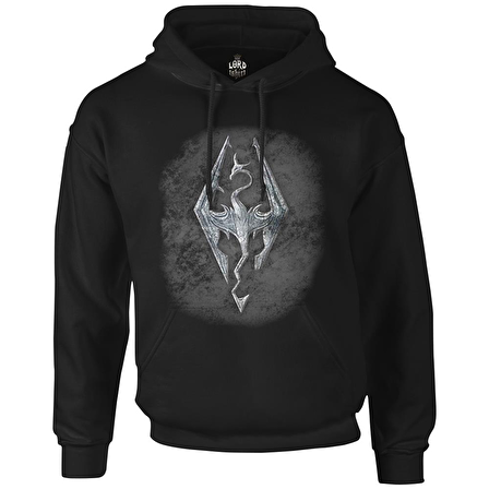 Skyrim - Dragon Siyah Erkek Fermuarsız Kapşonlu