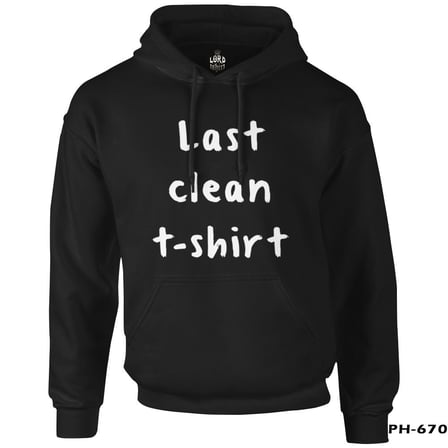 Last Clean Fermuarsız Kapşonlu Siyah Erkek Fermuarsız Kapşonlu