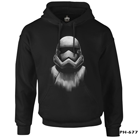 Star Wars - Storm Trooper Siyah Erkek Fermuarsız Kapşonlu