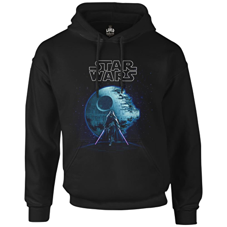 Star Wars - The Force Awakens 6 Siyah Erkek Fermuarsız Kapşonlu