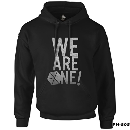 EXO - We are One Siyah Erkek Fermuarsız Kapşonlu