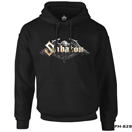 Sabaton - Logo Siyah Erkek Fermuarsız Kapşonlu